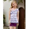 Arshiner Girls Clothes Summer 2 Piece Outfits Adjustable One Shoulder Ruffle Trim Top and Biker Short Sets 6-14 Years(Purple-butterfly)