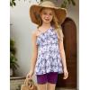 Arshiner Girls Clothes Summer 2 Piece Outfits Adjustable One Shoulder Ruffle Trim Top and Biker Short Sets 6-14 Years(Purple-butterfly)