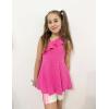 Arshiner Girls Clothes Summer 2 Piece Outfits Adjustable One Shoulder Ruffle Trim Top and Biker Short Sets 6-14 Years(Rose Red-stripes)