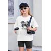Arshiner Girls Clothes Summer 2 Piece Outfits Drop Shoulder T-Shirts and Biker Shorts Kids Fashion Clothing Sets(Black)