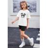 Arshiner Girls Clothes Summer 2 Piece Outfits Drop Shoulder T-Shirts and Biker Shorts Kids Fashion Clothing Sets(Black)