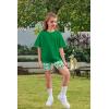 Arshiner Girls Clothes Summer 2 Piece Outfits Drop Shoulder T-Shirts and Biker Shorts Kids Fashion Clothing Sets(Green)