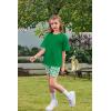 Arshiner Girls Clothes Summer 2 Piece Outfits Drop Shoulder T-Shirts and Biker Shorts Kids Fashion Clothing Sets(Green)