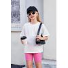 Arshiner Girls Clothes Summer 2 Piece Outfits Drop Shoulder T-Shirts and Biker Shorts Kids Fashion Clothing Sets(Hot Pink)