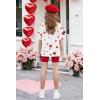 Arshiner Girls Clothes Summer 2 Piece Outfits Drop Shoulder T-Shirts and Biker Shorts Kids Fashion Clothing Sets(Red)