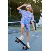 Arshiner Girls Clothes Summer 2 Piece Outfits Drop Shoulder T-Shirts and Biker Shorts Kids Fashion Clothing Sets(Tie Dye)