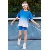 Arshiner Girls Clothes Summer 2 Piece Outfits Drop Shoulder T-Shirts and Biker Shorts Kids Fashion Clothing Sets(Tie Dye_blue)