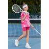 Arshiner Girls Clothes Summer 2 Piece Outfits Drop Shoulder T-Shirts and Biker Shorts Kids Fashion Clothing Sets(Tie Dye_pink)