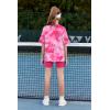 Arshiner Girls Clothes Summer 2 Piece Outfits Drop Shoulder T-Shirts and Biker Shorts Kids Fashion Clothing Sets(Tie Dye_pink)