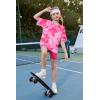 Arshiner Girls Clothes Summer 2 Piece Outfits Drop Shoulder T-Shirts and Biker Shorts Kids Fashion Clothing Sets(Tie Dye_pink)