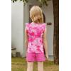 Arshiner Girls Clothes Summer Outfits Ruffle Sleeve Tops and Paperbag Waist Shorts with Pockets Kids Clothing Set(Tie Dye_pink)