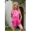 Arshiner Girls Clothes Summer Outfits Ruffle Sleeve Tops and Paperbag Waist Shorts with Pockets Kids Clothing Set(Tie Dye_pink)