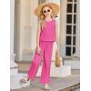 Arshiner Girls Clothing Set Casual Clothes Sleeveless Back Tank Crop Top and Wide-Leg Pants with Pocket 2 Piece Outfits 5-13Y(Rose Red)