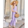 Arshiner Girls Clothing Set Casual Clothes Sleeveless Back Tank Crop Top and Wide-Leg Pants with Pocket 2 Piece Outfits 5-13Y(Violet)