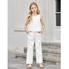 Arshiner Girls Clothing Set Casual Clothes Sleeveless Back Tank Crop Top and Wide-Leg Pants with Pocket 2 Piece Outfits 5-13Y(White)