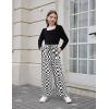 Arshiner Girls Clothing Sets Square Neck Rib Knit Shirts + Stylish Wide Leg Pants + Headband Cute 3pcs Fall Clothes Outfits(Black + Checkboard)