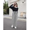 Arshiner Girls Clothing Sets Square Neck Rib Knit Shirts + Stylish Wide Leg Pants + Headband Cute 3pcs Fall Clothes Outfits(Black + Checkboard)