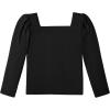 Arshiner Girls Clothing Sets Square Neck Rib Knit Shirts + Stylish Wide Leg Pants + Headband Cute 3pcs Fall Clothes Outfits(Black + Halloween Print)