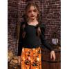 Arshiner Girls Clothing Sets Square Neck Rib Knit Shirts + Stylish Wide Leg Pants + Headband Cute 3pcs Fall Clothes Outfits(Black + Halloween Print)