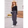 Arshiner Girls Clothing Sets Square Neck Rib Knit Shirts + Stylish Wide Leg Pants + Headband Cute 3pcs Fall Clothes Outfits(Black + White Striped)
