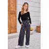 Arshiner Girls Clothing Sets Square Neck Rib Knit Shirts + Stylish Wide Leg Pants + Headband Cute 3pcs Fall Clothes Outfits(Black + White Striped)