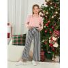 Arshiner Girls Clothing Sets Square Neck Rib Knit Shirts + Stylish Wide Leg Pants + Headband Cute 3pcs Fall Clothes Outfits(Pink + Striped)