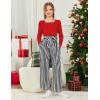 Arshiner Girls Clothing Sets Square Neck Rib Knit Shirts + Stylish Wide Leg Pants + Headband Cute 3pcs Fall Clothes Outfits(Red + Striped)