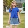 Arshiner Girls Clothing Sets Twist Front Top and Shorts 2 Piece Outfits Activewear Tracksuit 5-14 Year(Blue Flower)