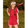 Arshiner Girls Clothing Sets Twist Front Top and Shorts 2 Piece Outfits Activewear Tracksuit 5-14 Year(Classic Red)