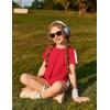 Arshiner Girls Clothing Sets Twist Front Top and Shorts 2 Piece Outfits Activewear Tracksuit 5-14 Year(Classic Red)