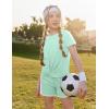 Arshiner Girls Clothing Sets Twist Front Top and Shorts 2 Piece Outfits Activewear Tracksuit 5-14 Year(Green)