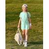 Arshiner Girls Clothing Sets Twist Front Top and Shorts 2 Piece Outfits Activewear Tracksuit 5-14 Year(Green)