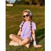 Arshiner Girls Clothing Sets Twist Front Top and Shorts 2 Piece Outfits Activewear Tracksuit 5-14 Year(Light Purple)