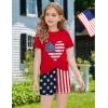 Arshiner Girls Clothing Sets Twist Front Top and Shorts 2 Piece Outfits Activewear Tracksuit 5-14 Year(Red 4th of July)