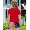 Arshiner Girls Clothing Sets Twist Front Top and Shorts 2 Piece Outfits Activewear Tracksuit 5-14 Year(Red 4th of July)