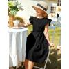Arshiner Girl’s Cotton Linen Dress Flutter Sleeve Summer Casual Dresses Tiered A-Line Sundress for 4-13 Years Kids(Black)