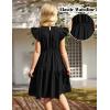Arshiner Girl’s Cotton Linen Dress Flutter Sleeve Summer Casual Dresses Tiered A-Line Sundress for 4-13 Years Kids(Black)