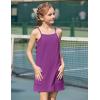 Arshiner Girls Dress with Shorts Casual Summer Spaghetti Straps One Piece Romper Dresses with Pockets for Kid 5-15 Y(Fuchsia)
