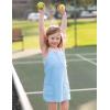Arshiner Girls Dress with Shorts Casual Summer Spaghetti Straps One Piece Romper Dresses with Pockets for Kid 5-15 Y(Light Blue)