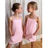 Arshiner Girls Dress with Shorts Casual Summer Spaghetti Straps One Piece Romper Dresses with Pockets for Kid 5-15 Y(Light Pink)