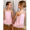 Arshiner Girls Dress with Shorts Casual Summer Spaghetti Straps One Piece Romper Dresses with Pockets for Kid 5-15 Y(Light Pink)