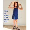 Arshiner Girls Dress with Shorts Casual Summer Spaghetti Straps One Piece Romper Dresses with Pockets for Kid 5-15 Y(Navy Blue)