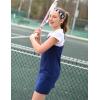 Arshiner Girls Dress with Shorts Casual Summer Spaghetti Straps One Piece Romper Dresses with Pockets for Kid 5-15 Y(Navy Blue)