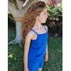 Arshiner Girls Dress with Shorts Casual Summer Spaghetti Straps One Piece Romper Dresses with Pockets for Kid 5-15 Y(Royal Blue)