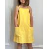Arshiner Girls Dress with Shorts Casual Summer Spaghetti Straps One Piece Romper Dresses with Pockets for Kid 5-15 Y(Yellow)