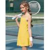 Arshiner Girls Dress with Shorts Casual Summer Spaghetti Straps One Piece Romper Dresses with Pockets for Kid 5-15 Y(Yellow)