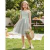 Arshiner Girls Dresses Summer One Shoulder Ruffle Sleeveless Formal Fancy Party Birthday Tulle Dress with Belted(Green Floral)