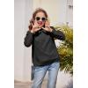 Arshiner Girls Long Sleeve Shirts Chiffon Blouses Swiss Dot Frill Neck Casual Loose Cute Top Tee(Black)