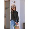 Arshiner Girls Long Sleeve Shirts Chiffon Blouses Swiss Dot Frill Neck Casual Loose Cute Top Tee(Black)