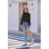 Arshiner Girls Long Sleeve Shirts Chiffon Blouses Swiss Dot Frill Neck Casual Loose Cute Top Tee(Black)